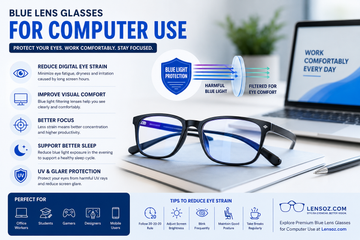 Blue lens Glasses for Computer use