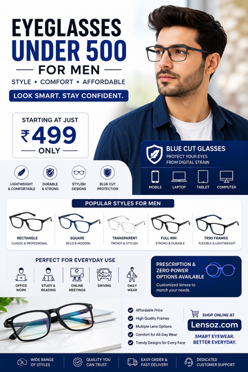 eyeglasses under 500 for men