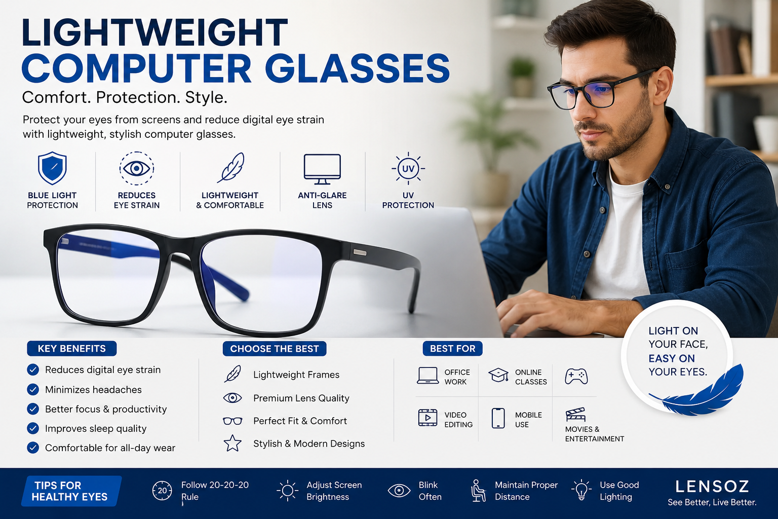 Lightweight Computer Glasses: The Perfect Choice for Daily Screen Use
