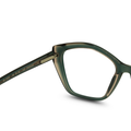 Green eyeglasses on a white background