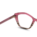 Pink eyeglasses on a white background