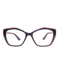 Purple cat-eye glasses on a white background