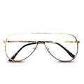 Gold-framed eyeglasses on a white background