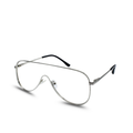 Silver aviator glasses on a white background