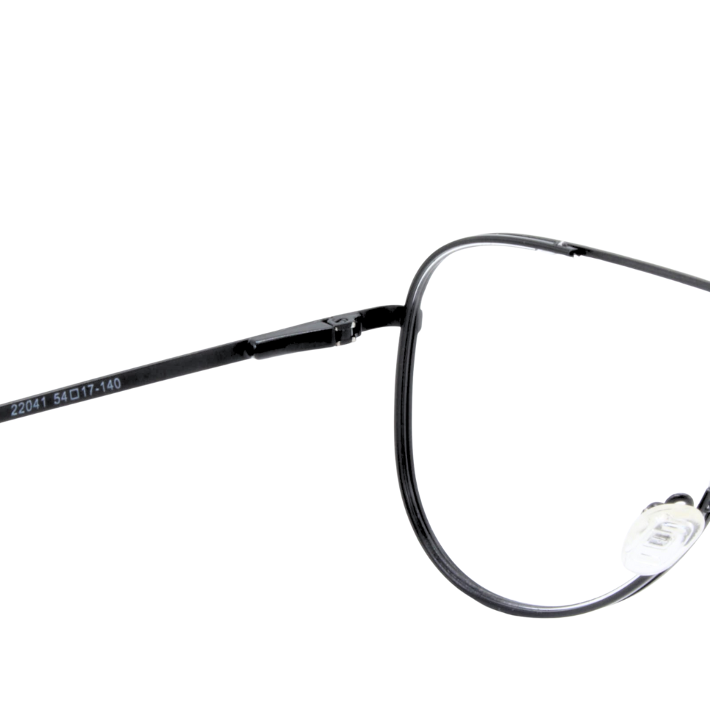 Black eyeglasses on a white background