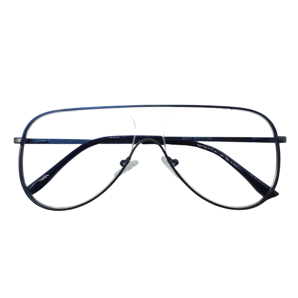 Black eyeglasses on a white background
