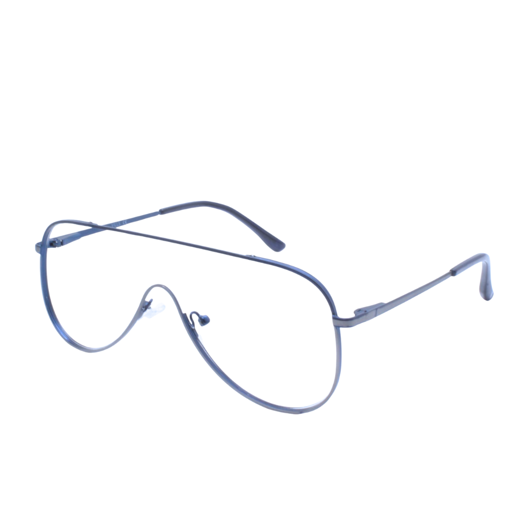 Blue eyeglasses on a white background
