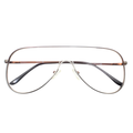 Eyeglasses with a metallic frame on a white background