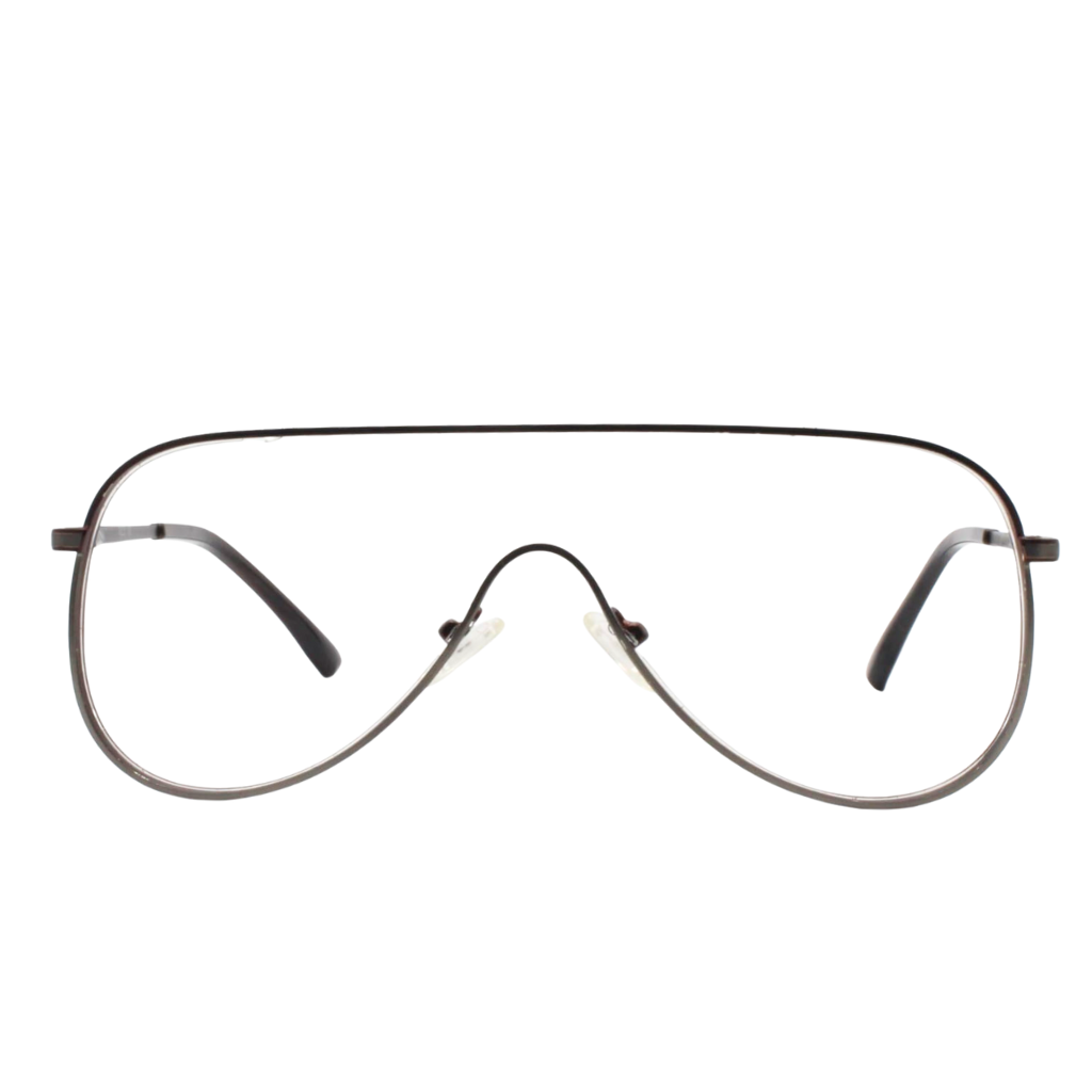 Eyeglasses with a thin frame on a white background