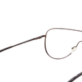 Close-up of a pair of eyeglasses on a white background