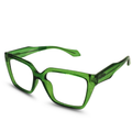 Green eyeglasses on a white background