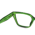 Green eyeglasses on a white background