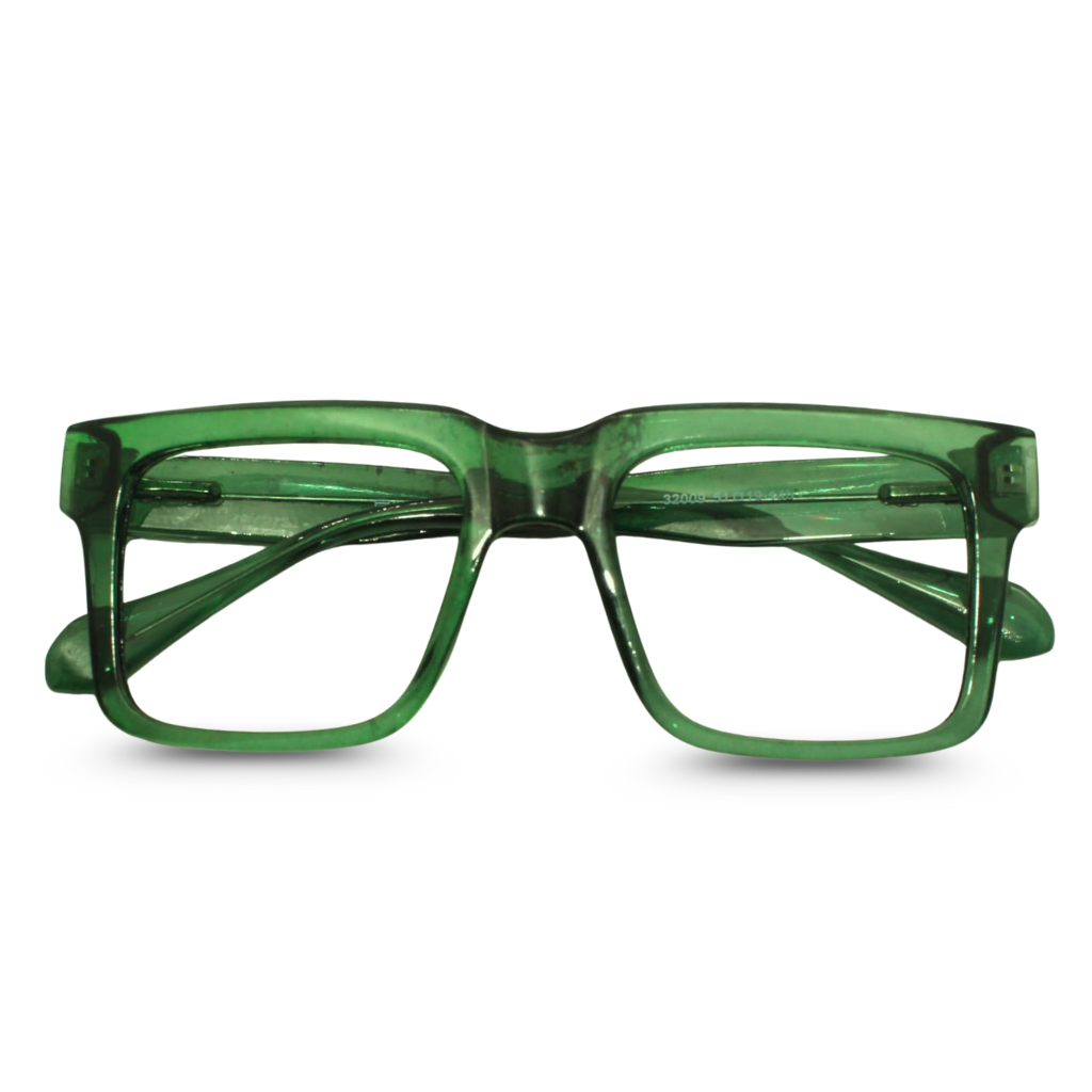 Transparent Green Eyeglasses