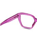 Pink eyeglasses on a white background