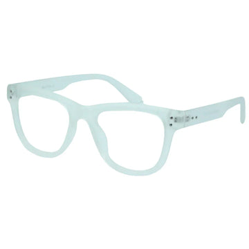 Clear transparent oversized rectangular eyeglass frames with thick temples